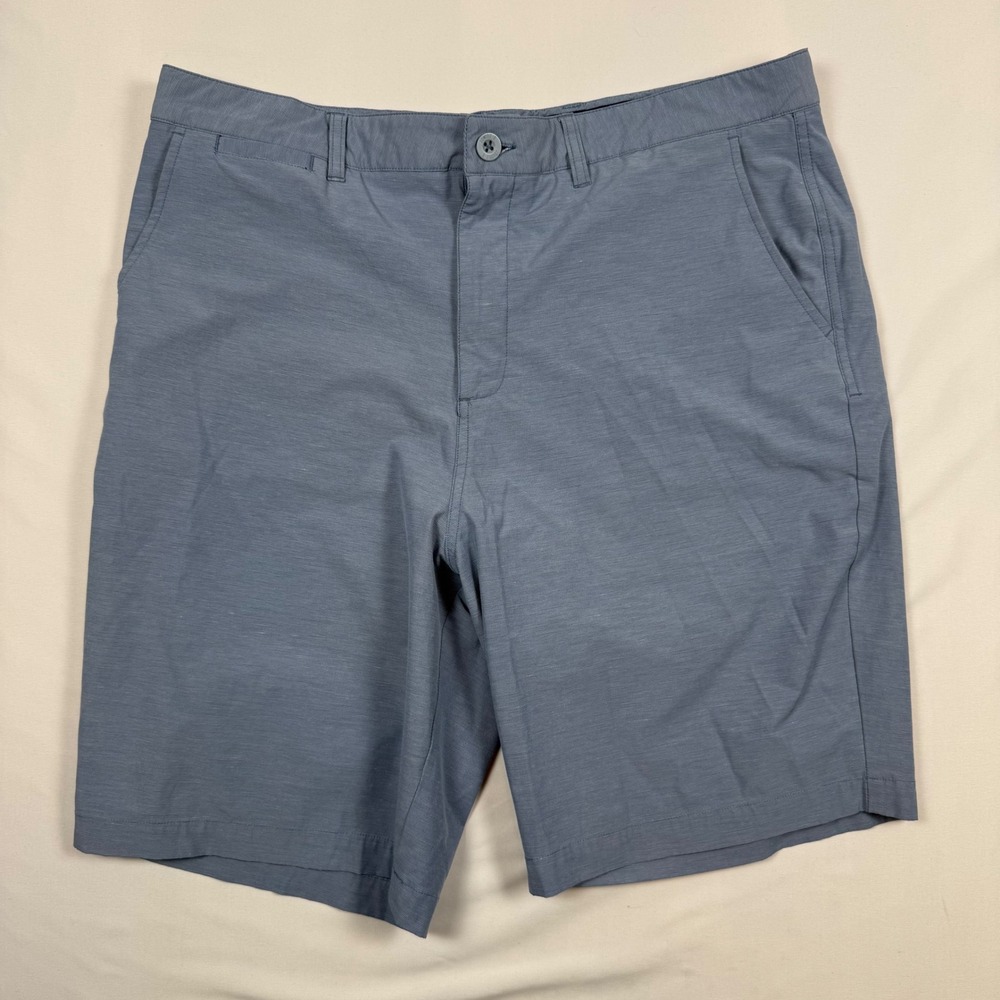 johnnie-O Mens Blue Performance Golf Shorts Size 38 Stretch Gripper Waistband
